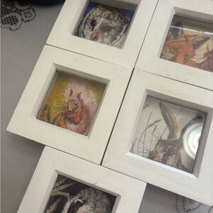 Small animal prints in wooden blocks ! 4.25 blocks  European